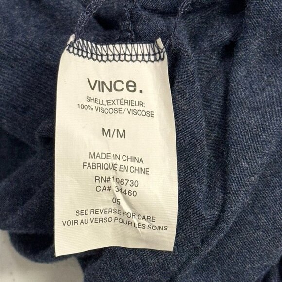 Vince Scoop Neck Pullover Top Long Sleeve Blue Viscose Size M - Picture 7 of 9
